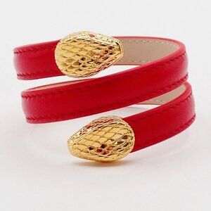 BVLGARI Logo Serpenti Forever Bracelet Red Gold Italy Accessory 33RL217